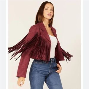 Saints & Heart Suede Fringe Crop Jacket